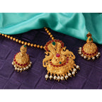 Women's Rose Gold Plated Alloy Jewellery Chain Pendant Sets (Gold &amp; Red)