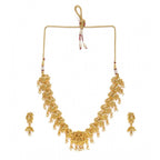 Women's Rose Gold Plated Alloy Necklace &amp; Earings Set (Gold)