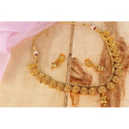 Women's Rose Gold Plated Alloy Necklace &amp; Earings Set (Gold)