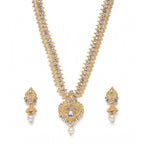 Women's Rose Gold Plated Alloy Necklace &amp; Earings Set (White)