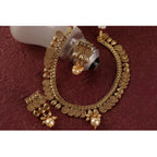Women's Rose Gold Plated Alloy Necklace &amp; Earings Set (Gold)