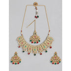 Women's Rose Gold Plated Alloy Necklace &amp; Earings Set (Light Green)