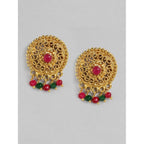 Women's Rose Gold Plated Alloy Necklace &amp; Earings Set (Multicolor)