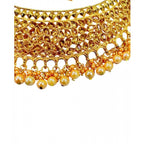 Women's Rose Gold Plated Alloy Necklace Earrings With Maangtika Set (Gold)