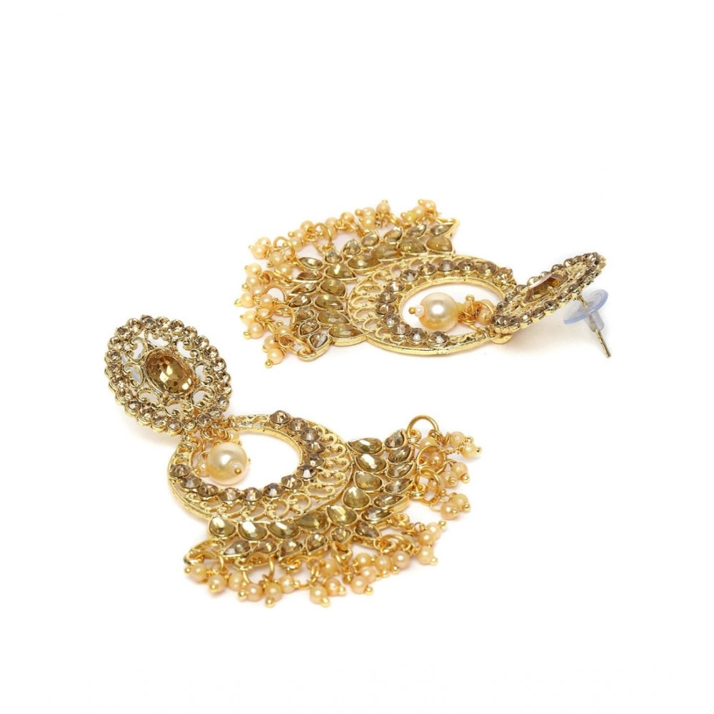 Women's Rose Gold Plated Alloy Earrings (Gold)