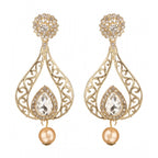 Women's Rose Gold Plated Alloy Earrings (White)
