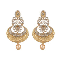 Women's Rose Gold Plated Alloy Earrings (White)
