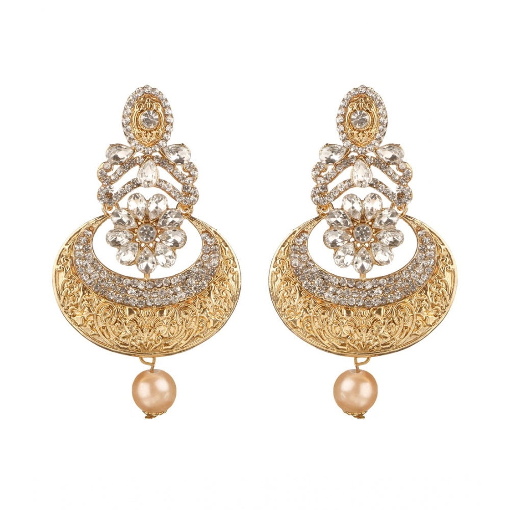 Women's Rose Gold Plated Alloy Earrings (White)