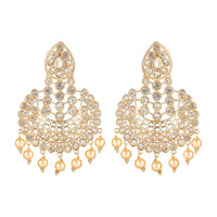 Women's Rose Gold Plated Alloy Earrings (White)