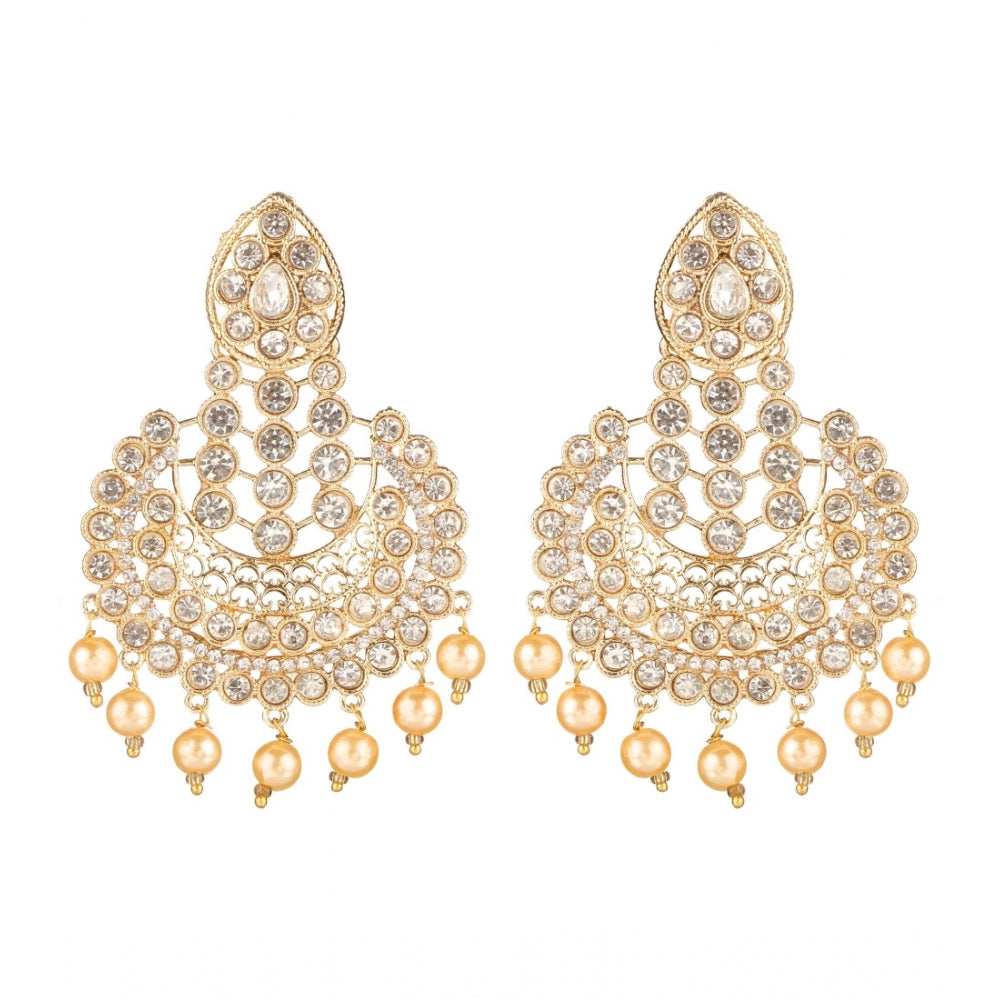 Women's Rose Gold Plated Alloy Earrings (White)