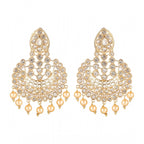 Women's Rose Gold Plated Alloy Earrings (White)
