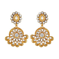 Women's Rose Gold Plated Alloy Earrings (White)