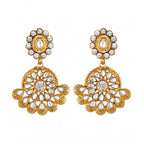 Women's Rose Gold Plated Alloy Earrings (White)