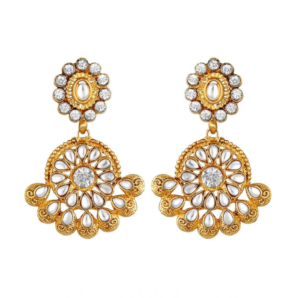 Women's Rose Gold Plated Alloy Earrings (White)