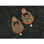Women's Rose Gold Plated Alloy Earrings (Gold &amp; Orange)