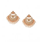 Women's Rose Gold Plated Alloy Earrings (Orange)