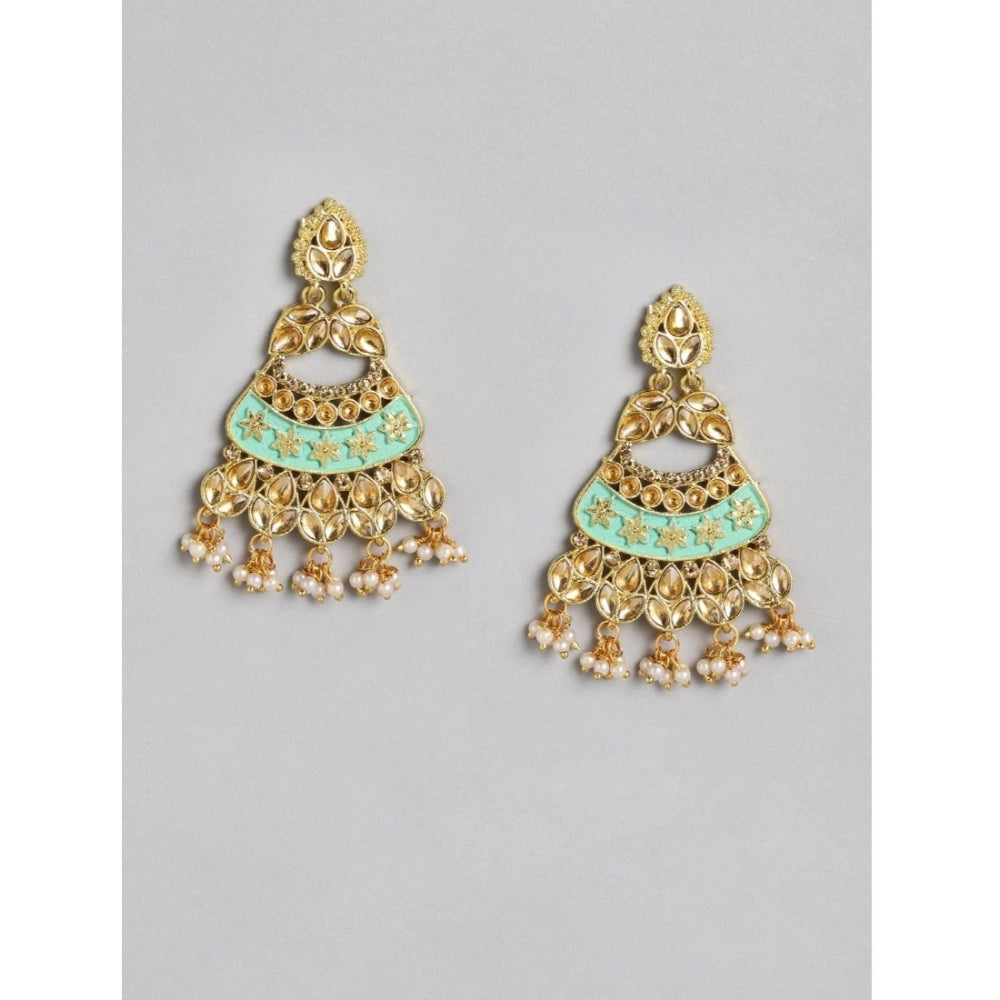 Women's Rose Gold Plated Alloy Earrings (Gold)