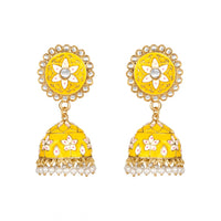 Women's Rose Gold Plated Alloy Earrings (Yellow)