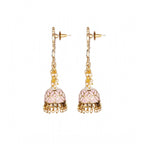 Women's Rose Gold Plated Alloy Earrings (Pink)