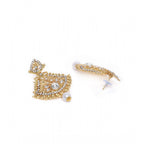 Women's Rose Gold Plated Alloy Kundan Earrings &amp; Mangtikka (White)