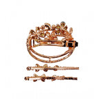 Women's Rose Gold Plated Alloy Hair Pin Set (Red)