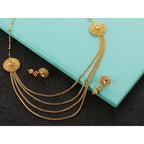 Women's Rose Gold Plated Alloy Long Haram Jewellery Set (Gold)