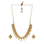 Women's Rose Gold Plated Alloy Necklace &amp; Earings Set (Green &amp; Red)