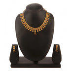 Women's Rose Gold Plated Alloy Necklace &amp; Earings Set (Green &amp; Red)