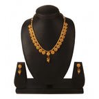 Women's Rose Gold Plated Alloy Necklace &amp; Earings Set (Gold)