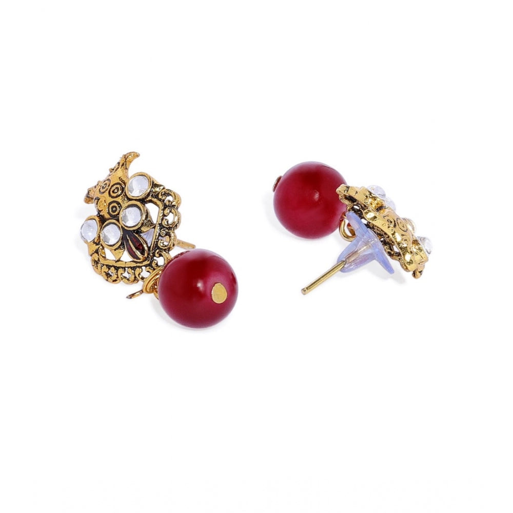 Women's Rose Gold Plated Alloy Necklace &amp; Earings Set (Multicolor)