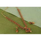 Women's Rose Gold Plated Alloy Necklace &amp; Earings Set (Green &amp; Red)
