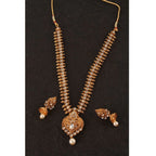 Women's Rose Gold Plated Alloy Necklace &amp; Earings Set (White)
