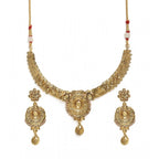 Women's Rose Gold Plated Alloy Necklace &amp; Earings Set (Gold)