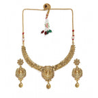 Women's Rose Gold Plated Alloy Necklace &amp; Earings Set (Gold)