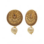 Women's Rose Gold Plated Alloy Necklace &amp; Earings Set (Gold)
