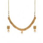 Women's Rose Gold Plated Alloy Necklace &amp; Earings Set (Gold)