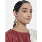 Women's Rose Gold Plated Alloy Earrings (Gold)