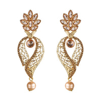 Women's Rose Gold Plated Alloy Earrings (Gold)