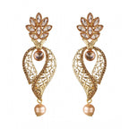 Women's Rose Gold Plated Alloy Earrings (Gold)