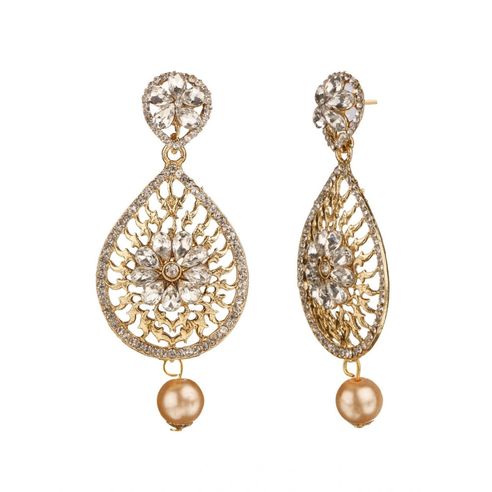 Women's Rose Gold Plated Alloy Earrings (White)