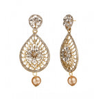 Women's Rose Gold Plated Alloy Earrings (White)
