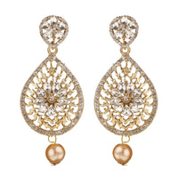 Women's Rose Gold Plated Alloy Earrings (White)