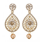 Women's Rose Gold Plated Alloy Earrings (White)