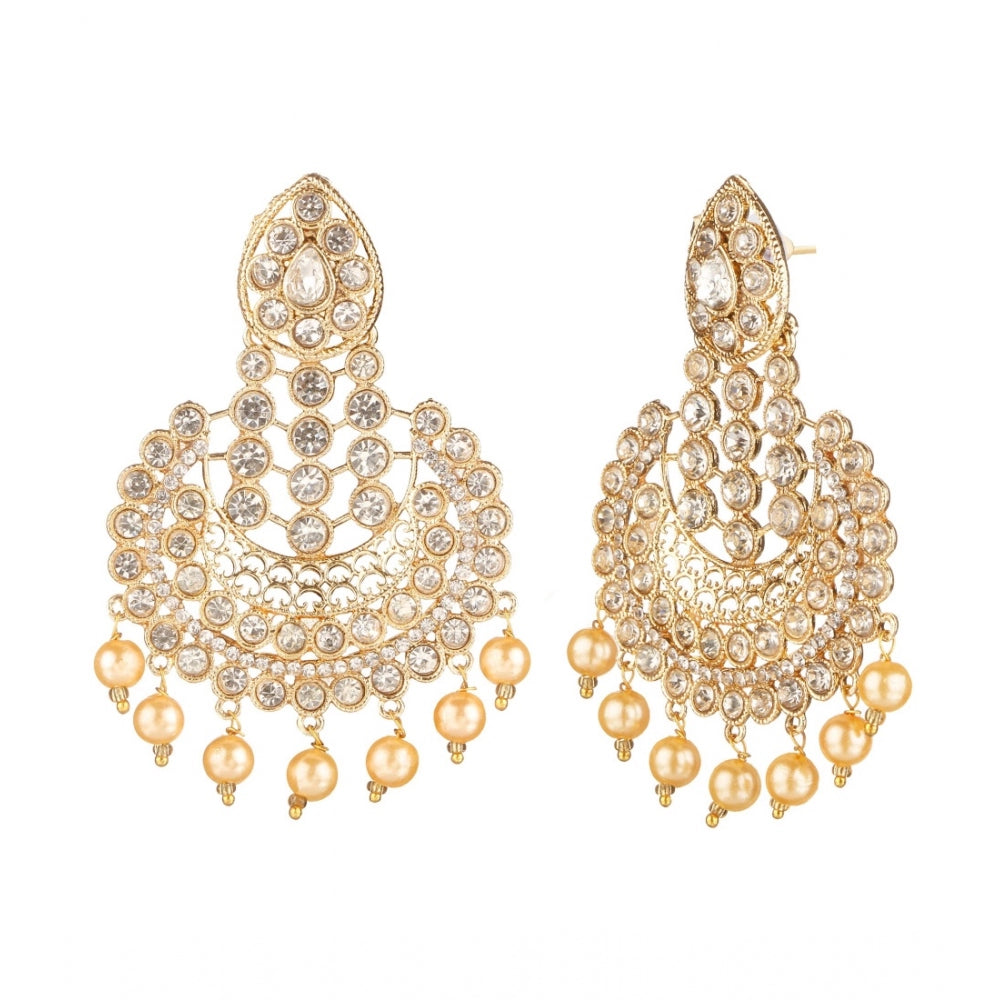 Women's Rose Gold Plated Alloy Earrings (White)