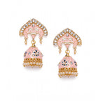 Women's Rose Gold Plated Alloy Earrings (Pink)