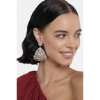 Women's Rose Gold Plated Alloy Earrings (White)