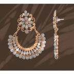 Women's Rose Gold Plated Alloy Earrings (White)