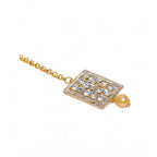 Women's Rose Gold Plated Alloy Kundan Earrings &amp; Mangtikka (White)