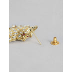 Women's Rose Gold Plated Alloy Kundan Earrings &amp; Mangtikka (White)