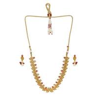 Women's Rose Gold Plated Alloy Jewellery Set (Red &amp; White)